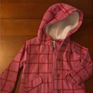 Old Navy Pink and Red Plaid Coat